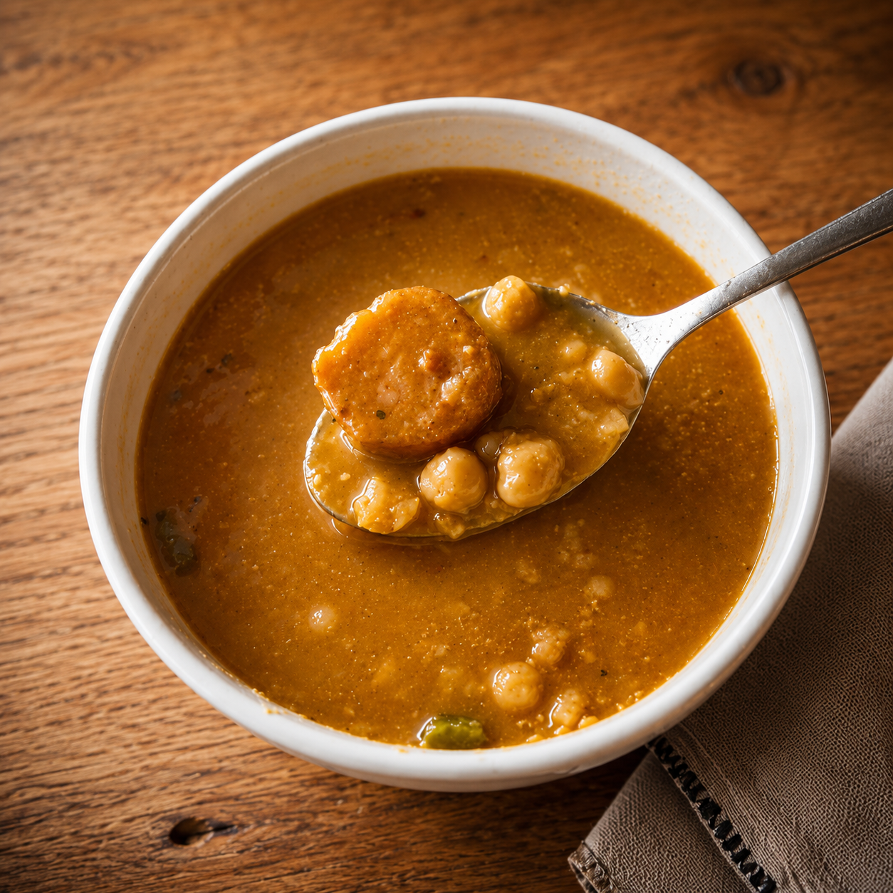 Sopa de Garbanzos con Chorizo
